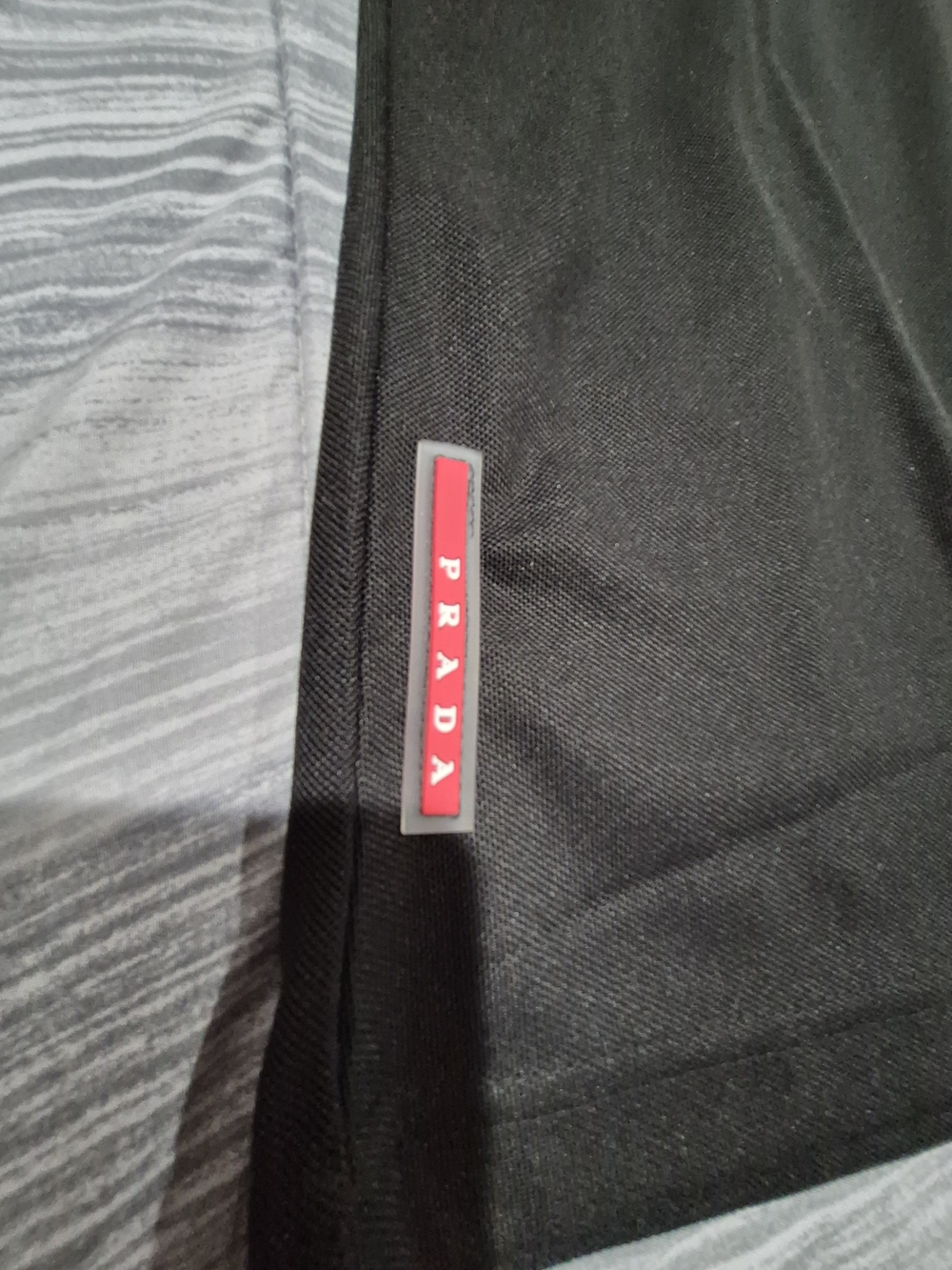 Prada Black Polo Shirt with Red Logo Accent - Picture 8 of 9
